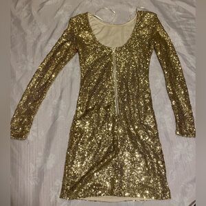 Gold Sparkly body con Dress